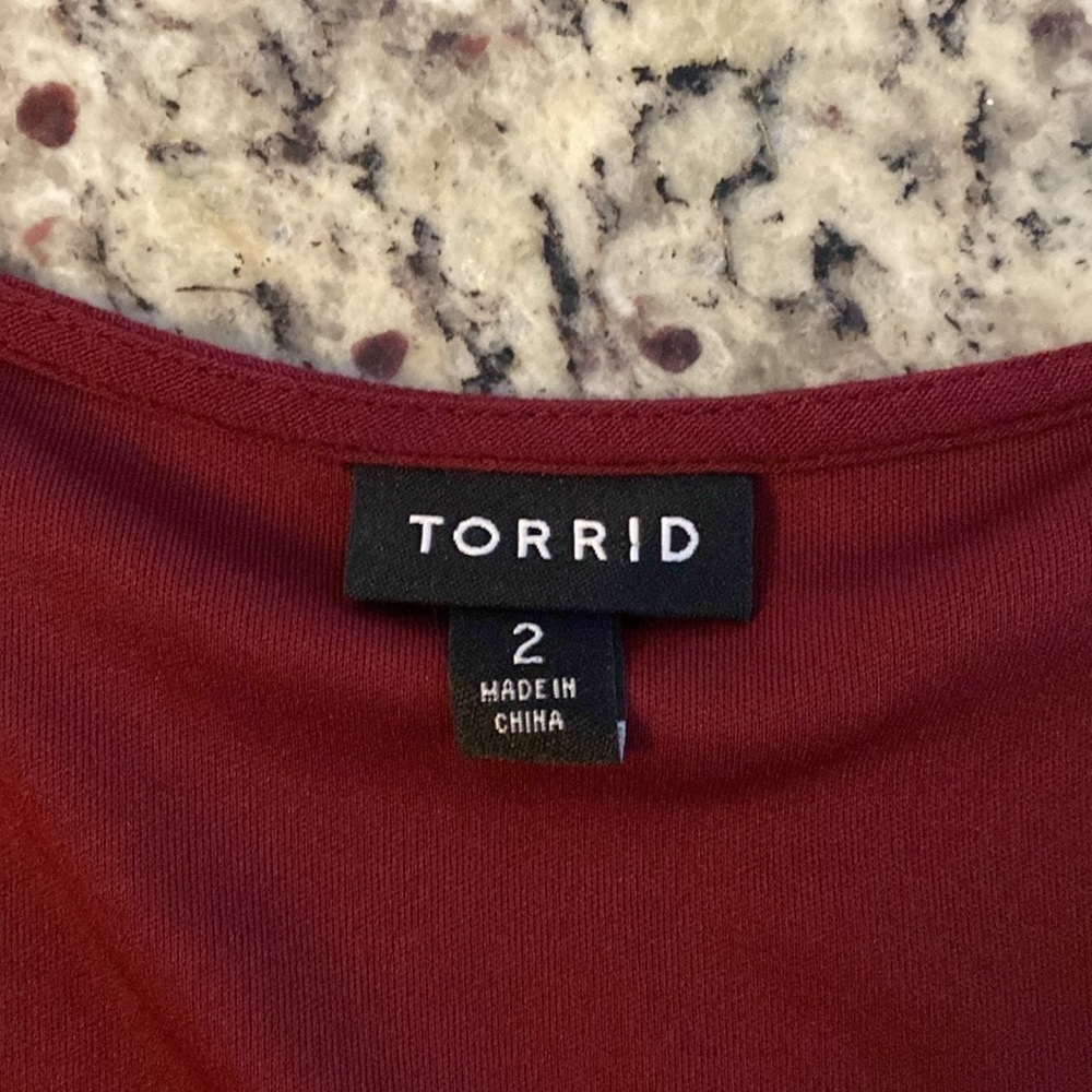 Torrid Zinfandel Burgundy Mini Gauze Lace-Up Skater Dress 2 2X 18 20 RR14 - Picture 14 of 16